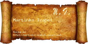 Martinko Izabel névjegykártya